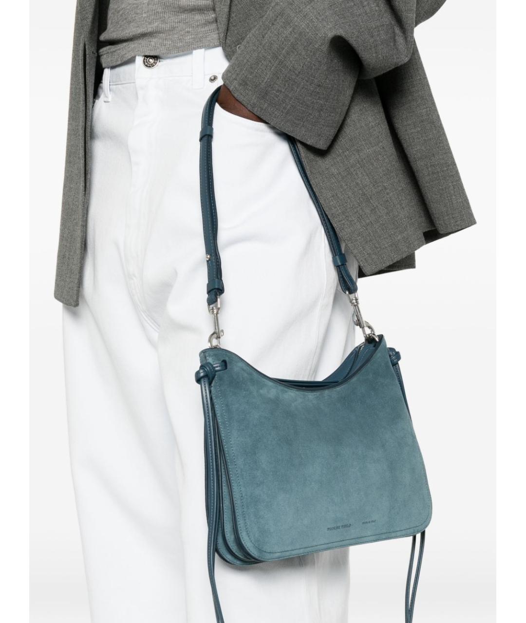 PHOEBE PHILO Голубая замшевая сумка через плечо, фото 4