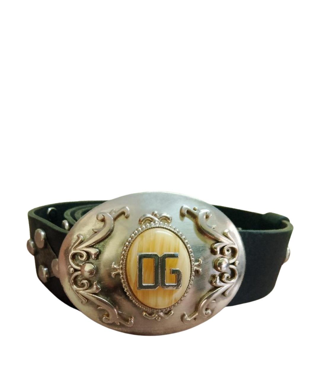 DOLCE&GABBANA Черный кожаный ремень, фото 1