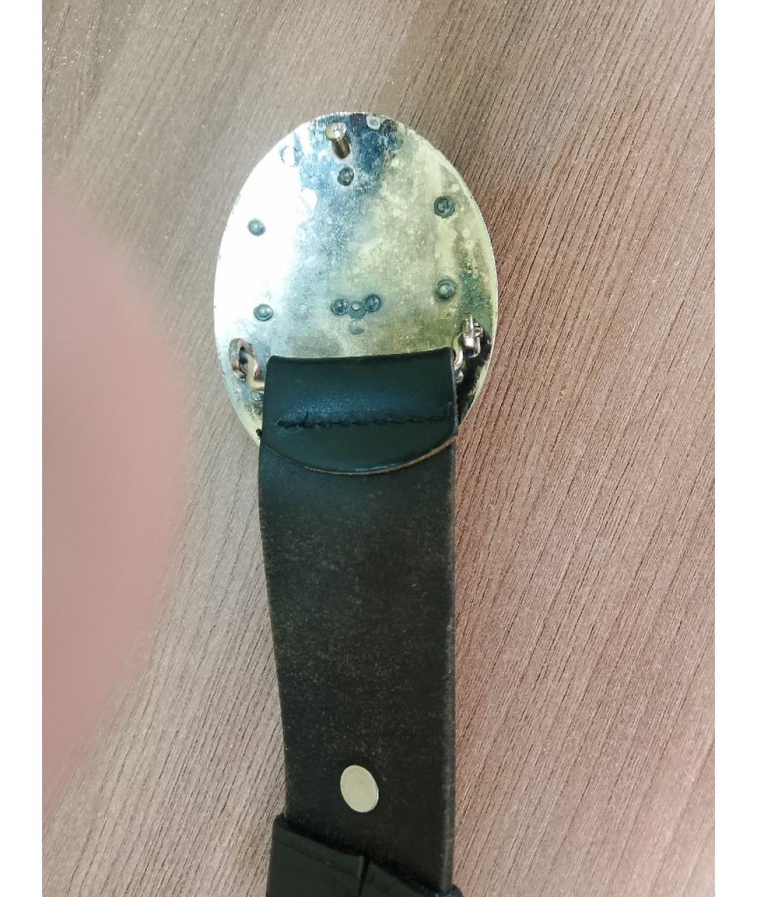 DOLCE&GABBANA Черный кожаный ремень, фото 3