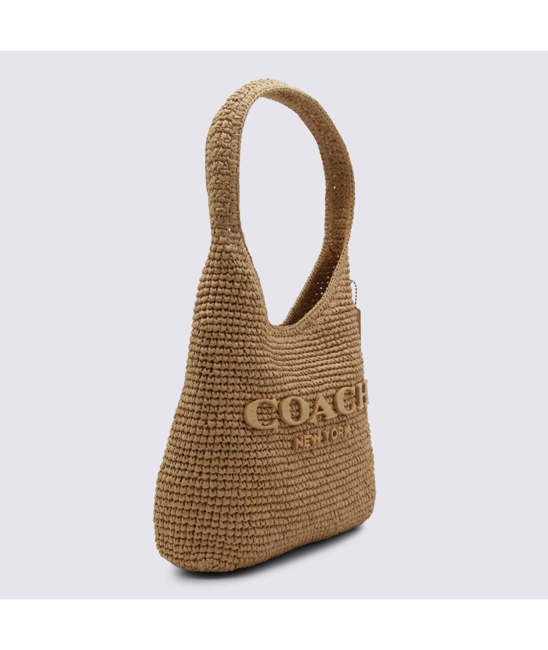 COACH Бежевая пелетеная сумка через плечо, фото 2