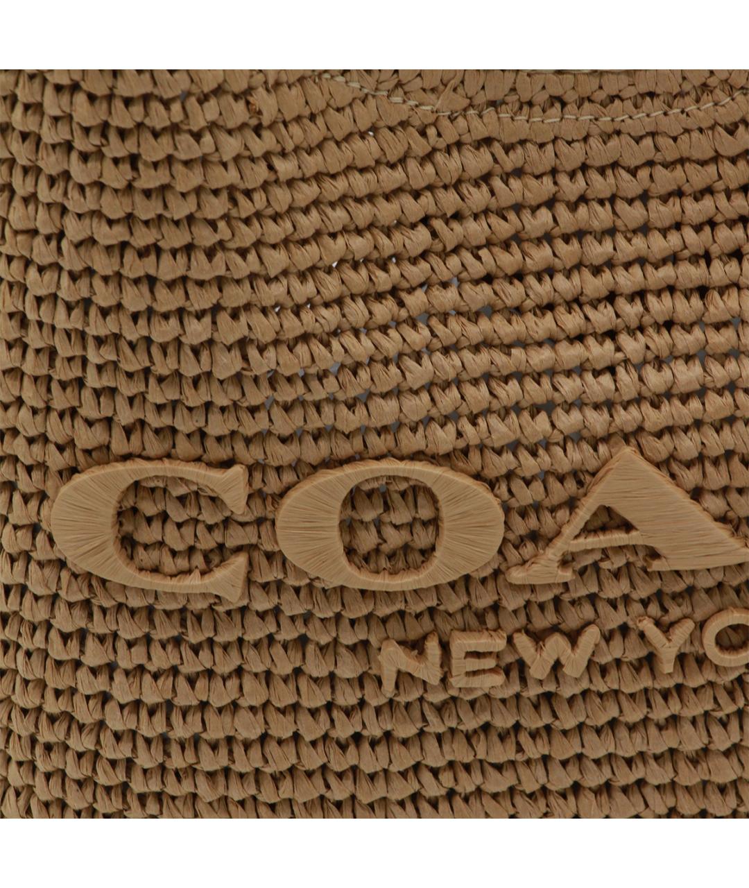 COACH Бежевая пелетеная сумка через плечо, фото 4