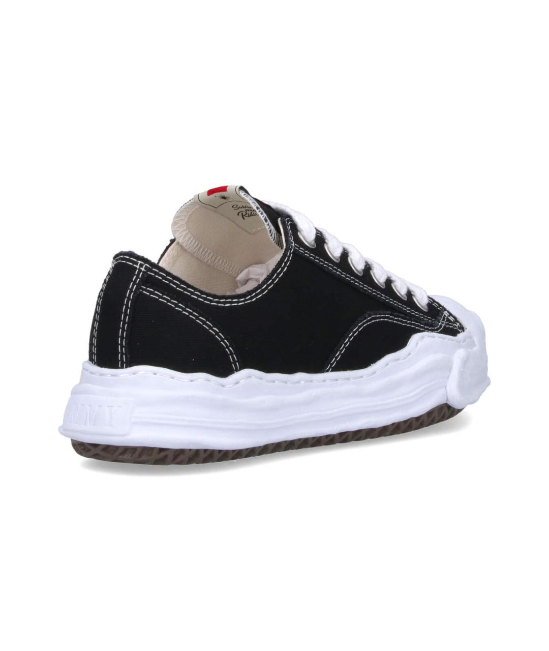 MAISON MIHARA YASUHIRO Черные текстильные низкие кроссовки / кеды, фото 4