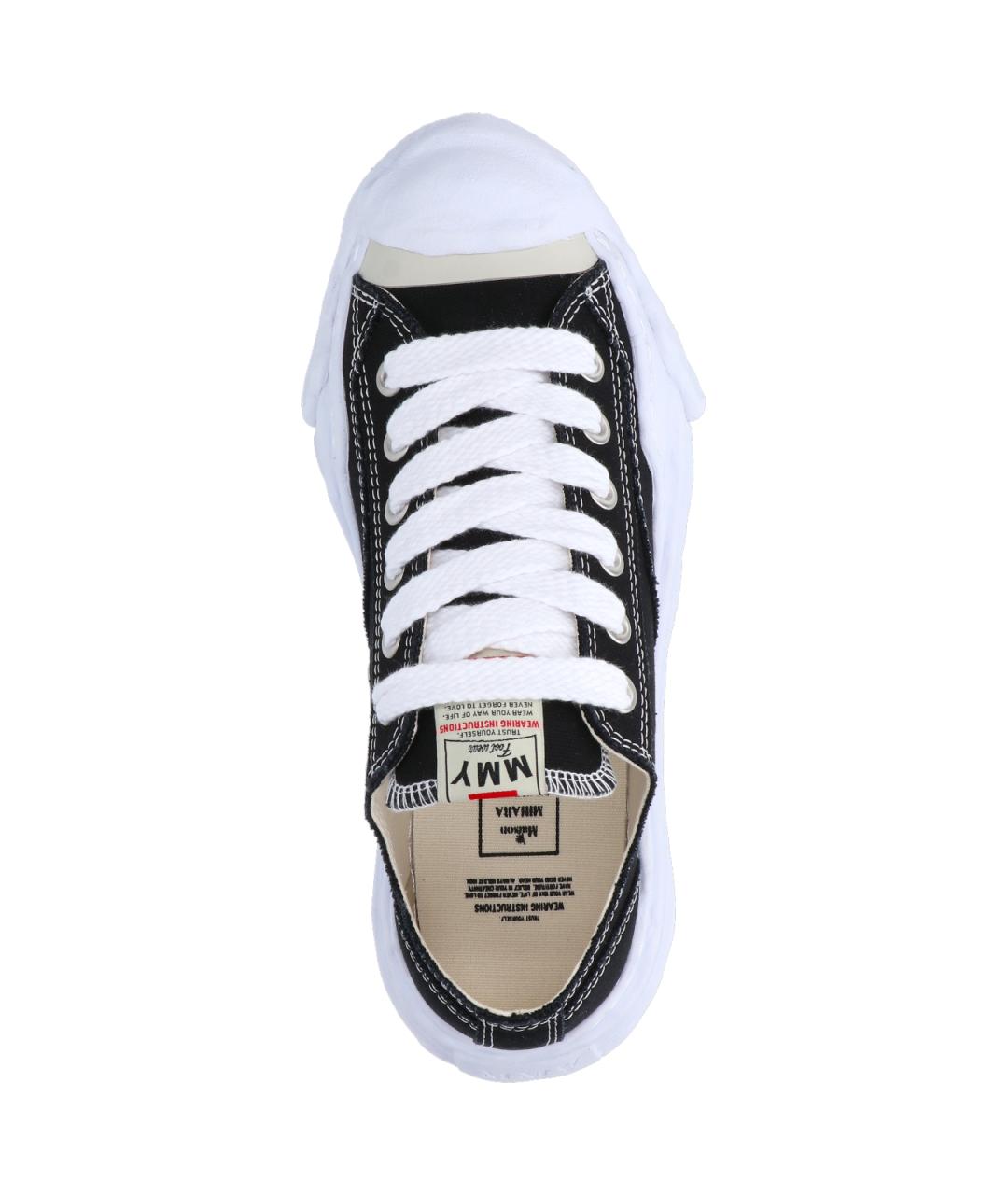 MAISON MIHARA YASUHIRO Черные текстильные низкие кроссовки / кеды, фото 5