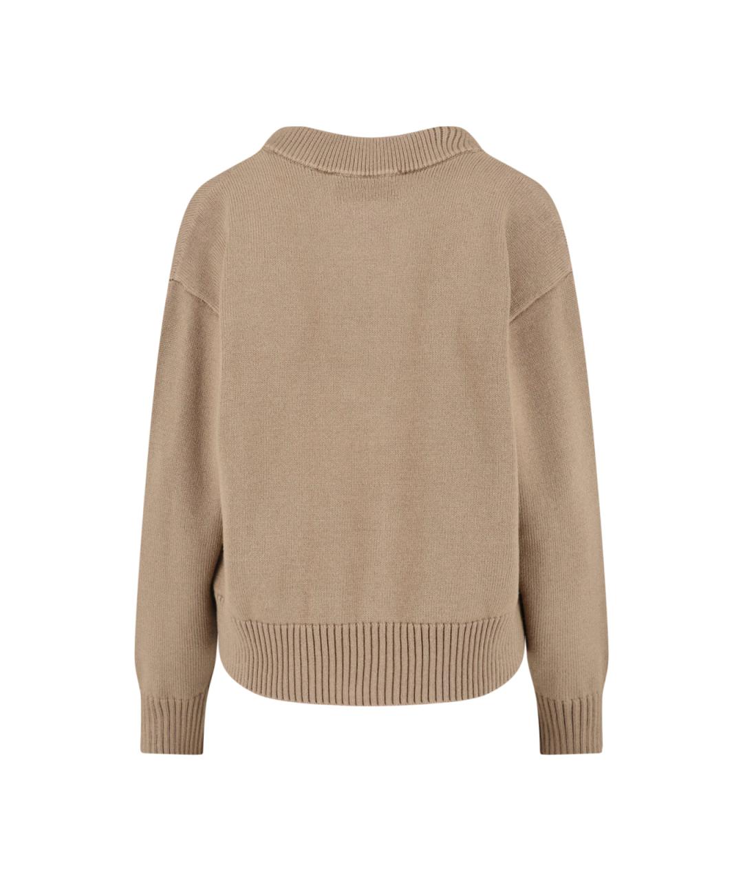 Ami Paris Бежевый шерстяной кардиган, фото 2