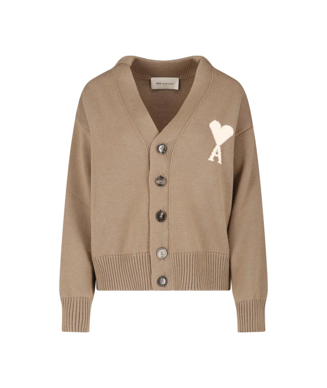 Ami Paris Бежевый шерстяной кардиган, фото 1