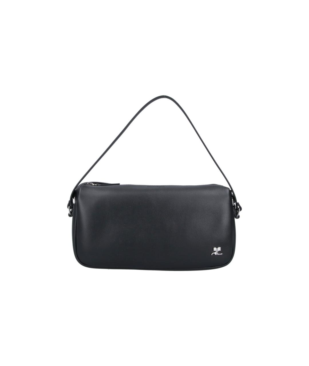 COURREGES Черная кожаная сумка через плечо, фото 1