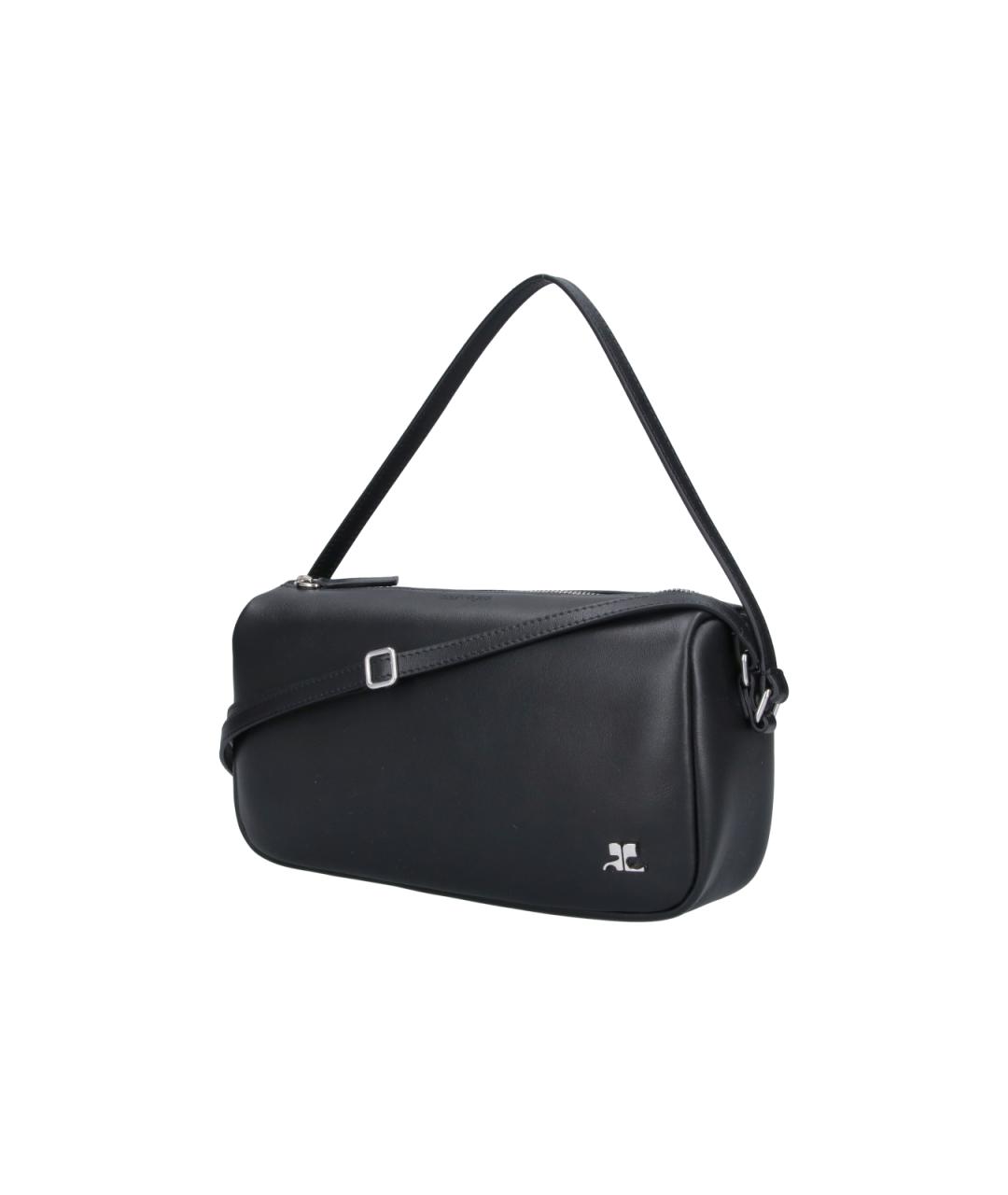 COURREGES Черная кожаная сумка через плечо, фото 2