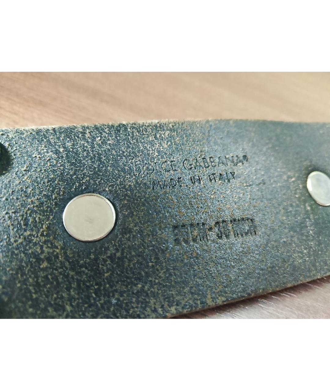 DOLCE&GABBANA Черный кожаный ремень, фото 3