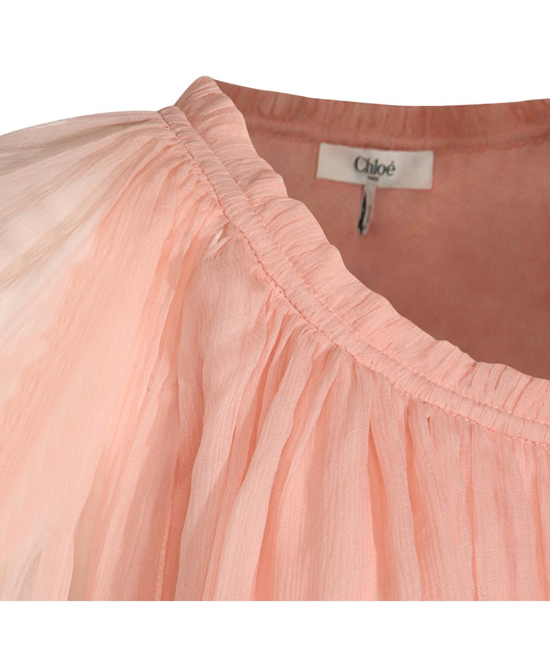 CHLOE Розовое шелковое коктейльное платье, фото 3