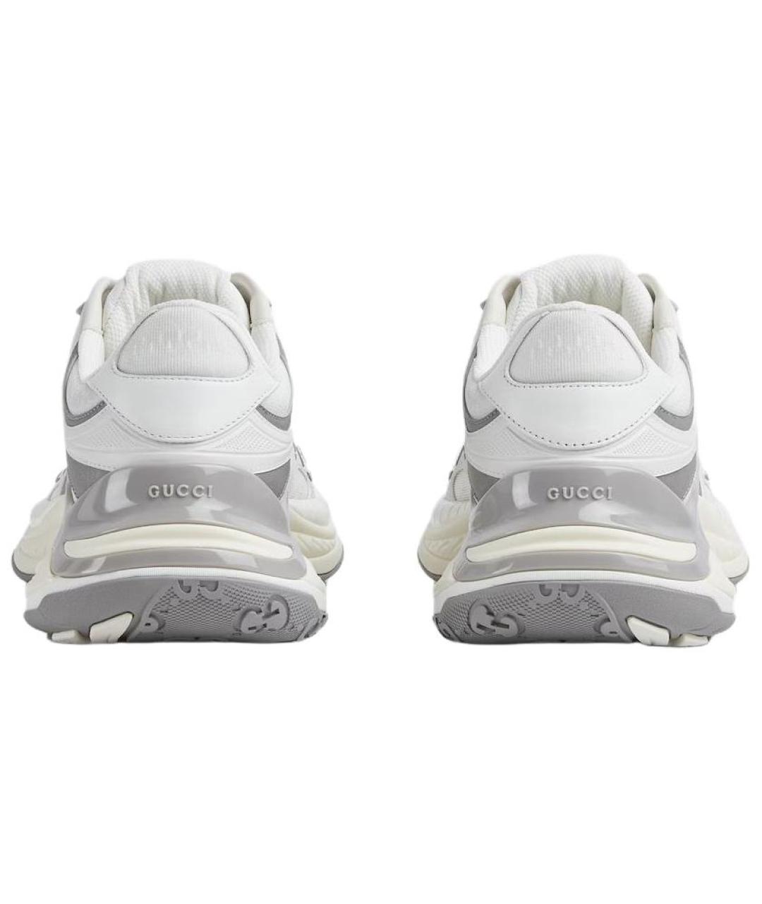 GUCCI Серые кожаные низкие кроссовки / кеды, фото 5