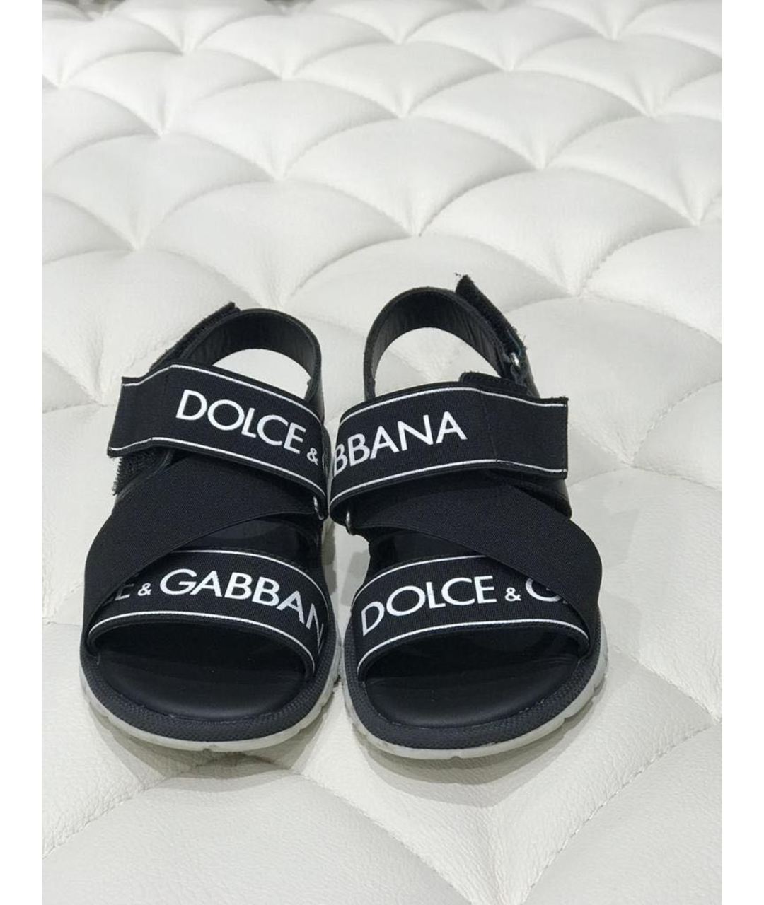 DOLCE&GABBANA Черные текстильные сандалии и шлепанцы, фото 2