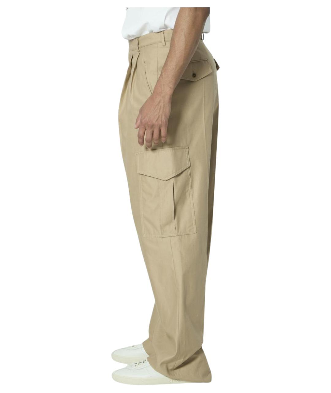 CELINE Бежевые хлопковые повседневные брюки, фото 3