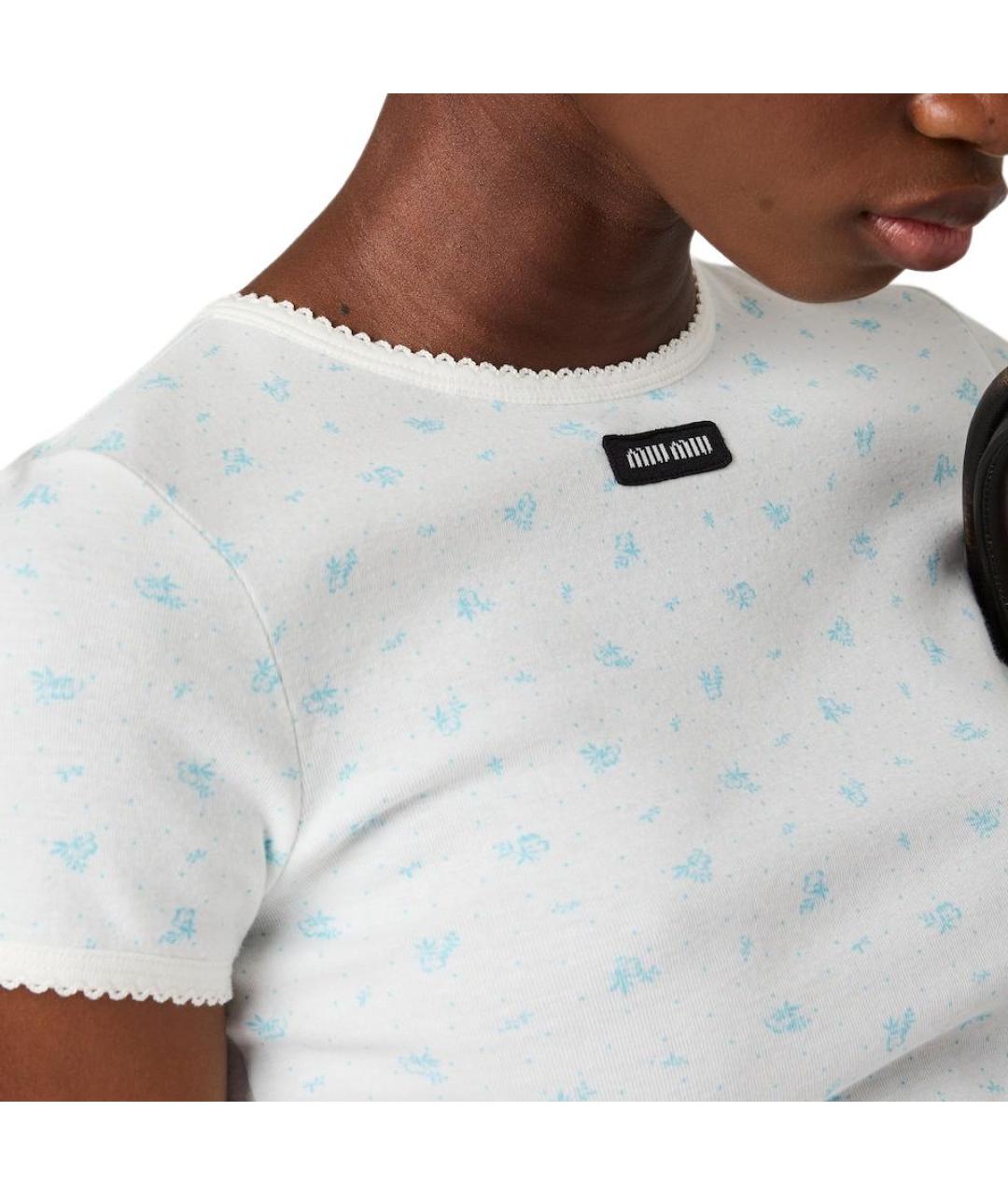 MIU MIU Белая футболка, фото 3