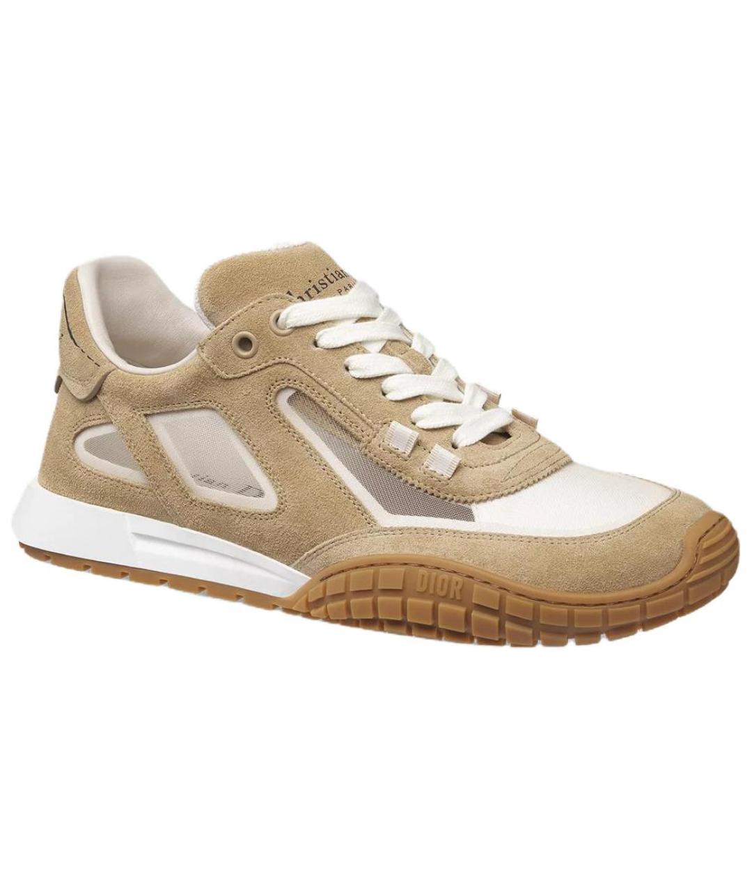 CHRISTIAN DIOR Бежевые замшевые кроссовки, фото 3