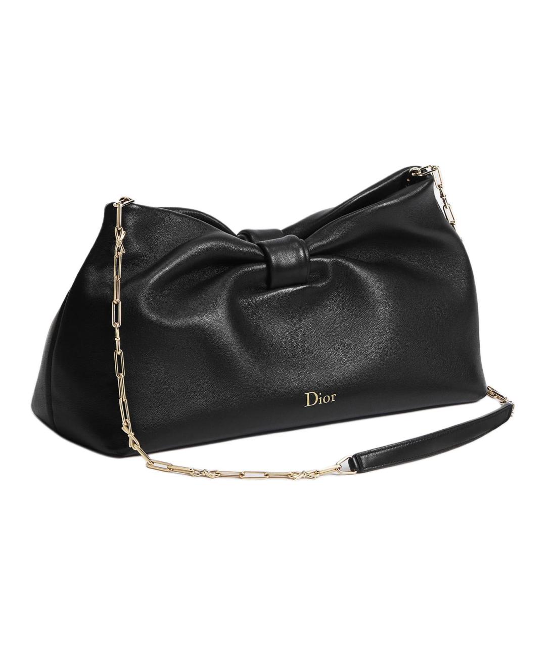 CHRISTIAN DIOR Черная кожаная сумка через плечо, фото 3