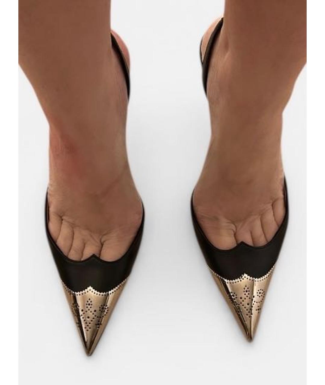 CHRISTIAN LOUBOUTIN Черные кожаные босоножки, фото 6