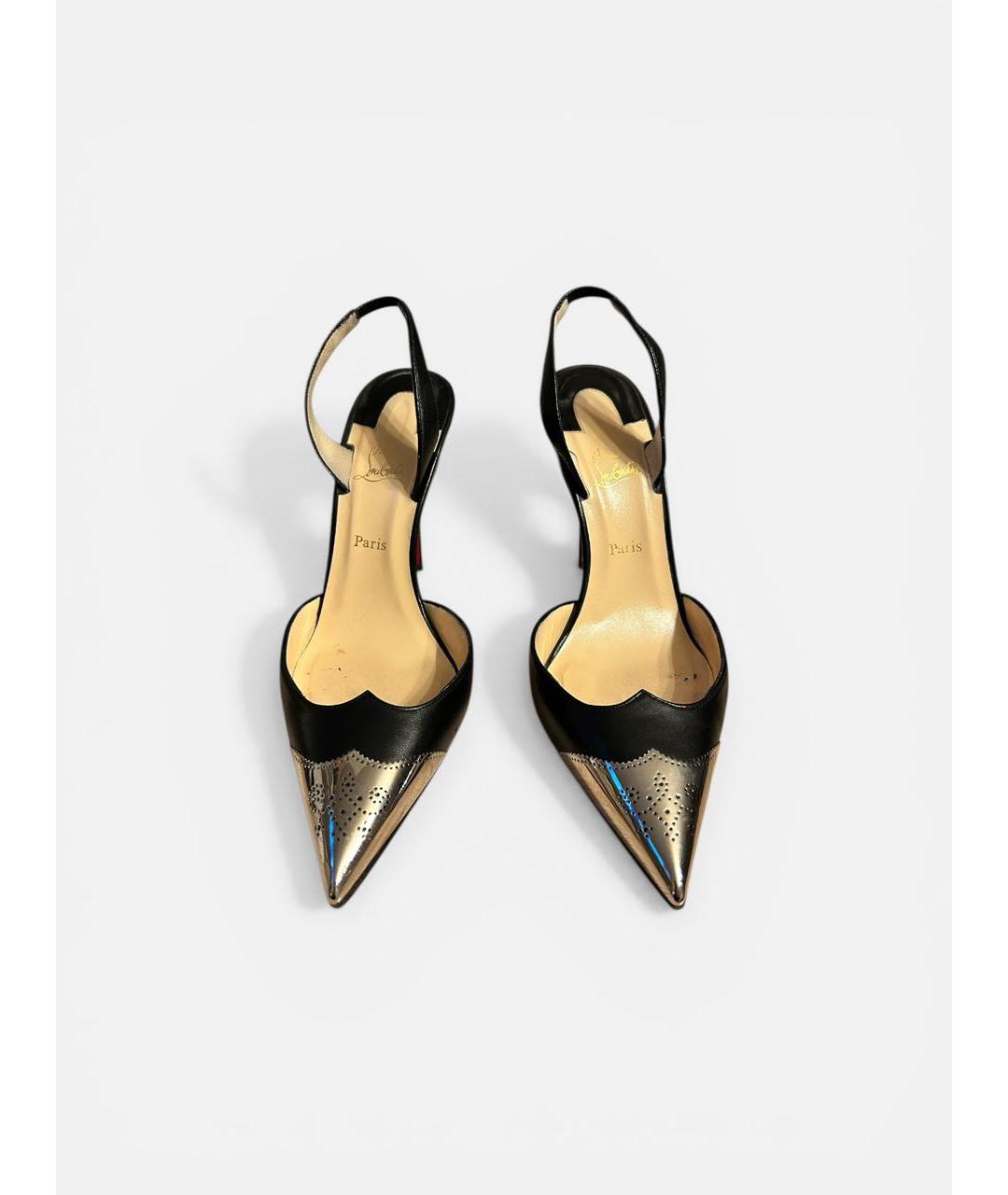 CHRISTIAN LOUBOUTIN Черные кожаные босоножки, фото 2