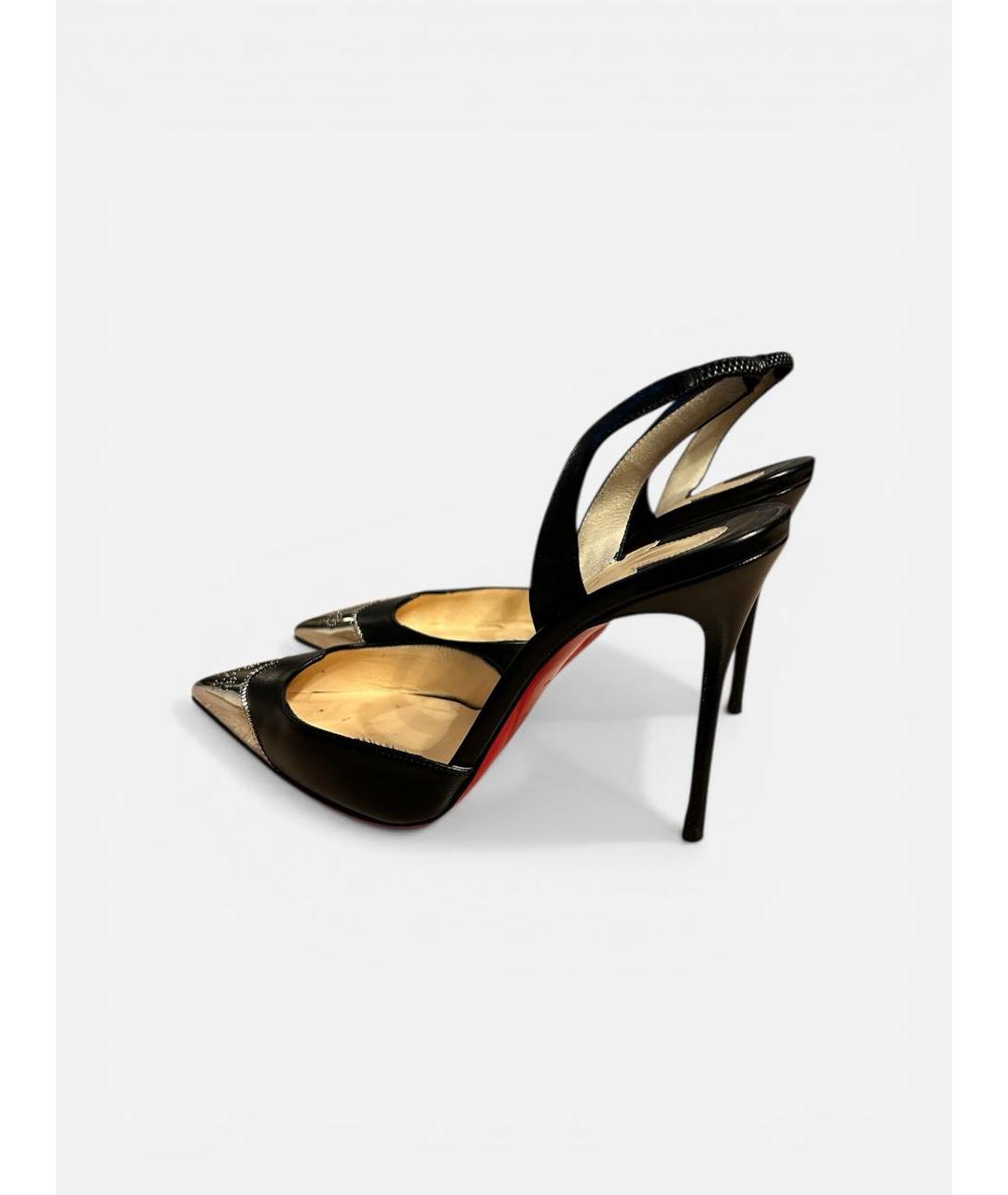 CHRISTIAN LOUBOUTIN Черные кожаные босоножки, фото 7