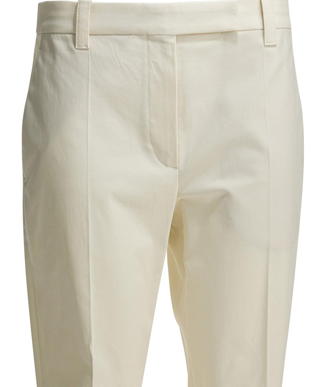 BRUNELLO CUCINELLI Белые хлопковые брюки узкие, фото 2