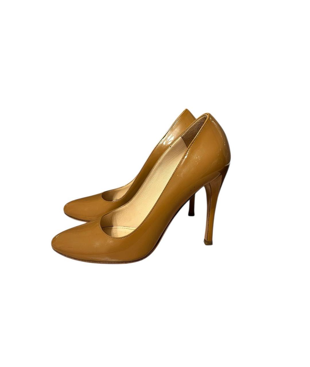 PRADA Бежевые туфли из лакированной кожи, фото 6