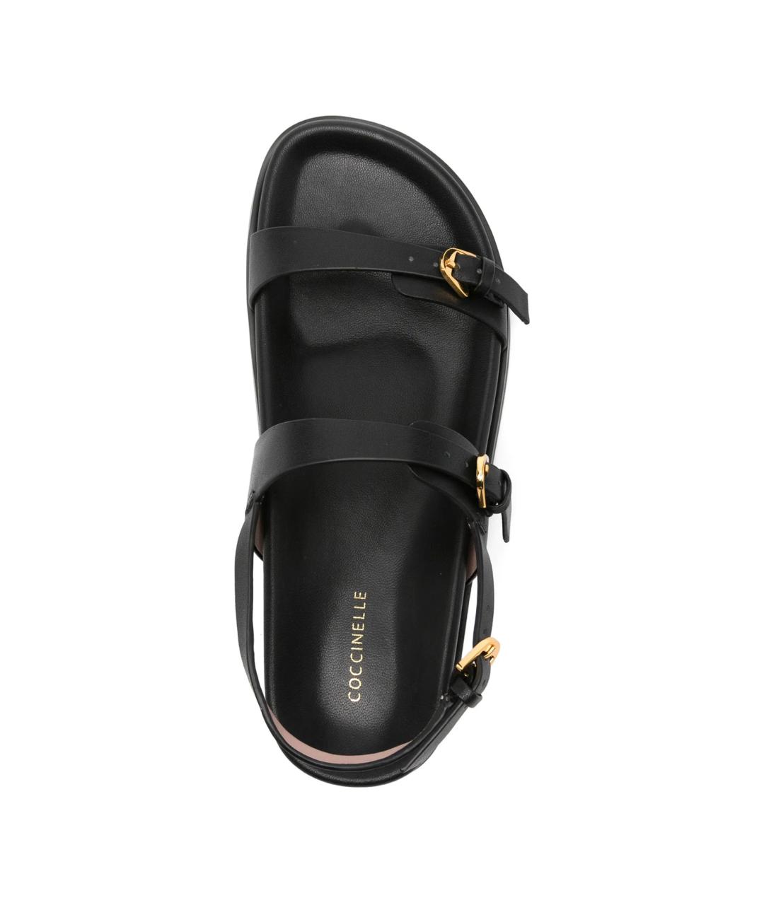 COCCINELLE Черные кожаные сандалии, фото 4