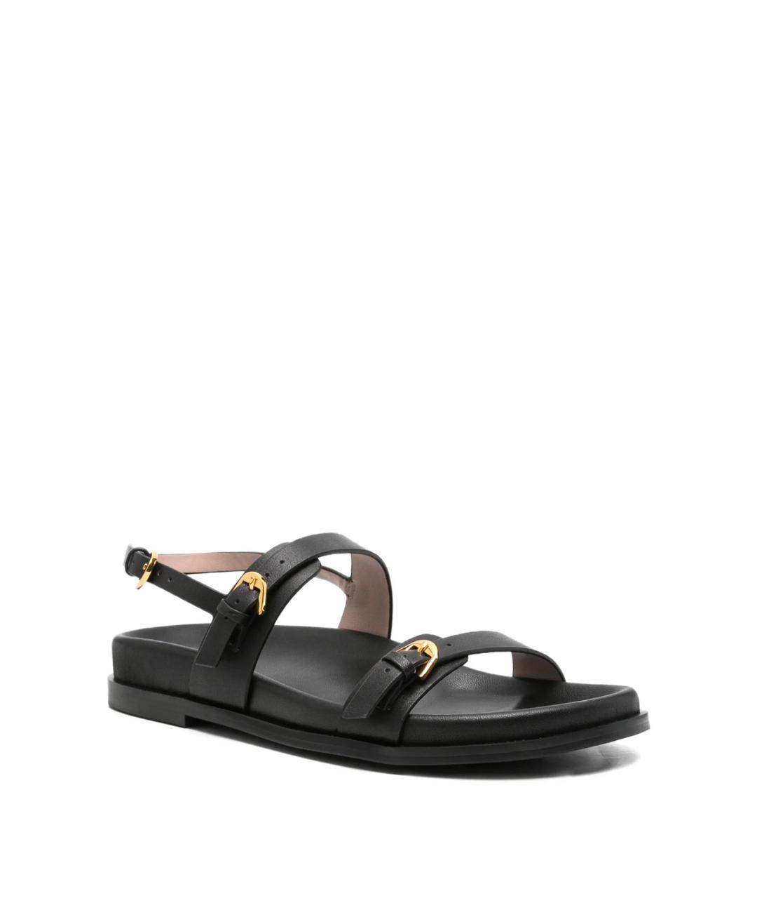 COCCINELLE Черные кожаные сандалии, фото 2