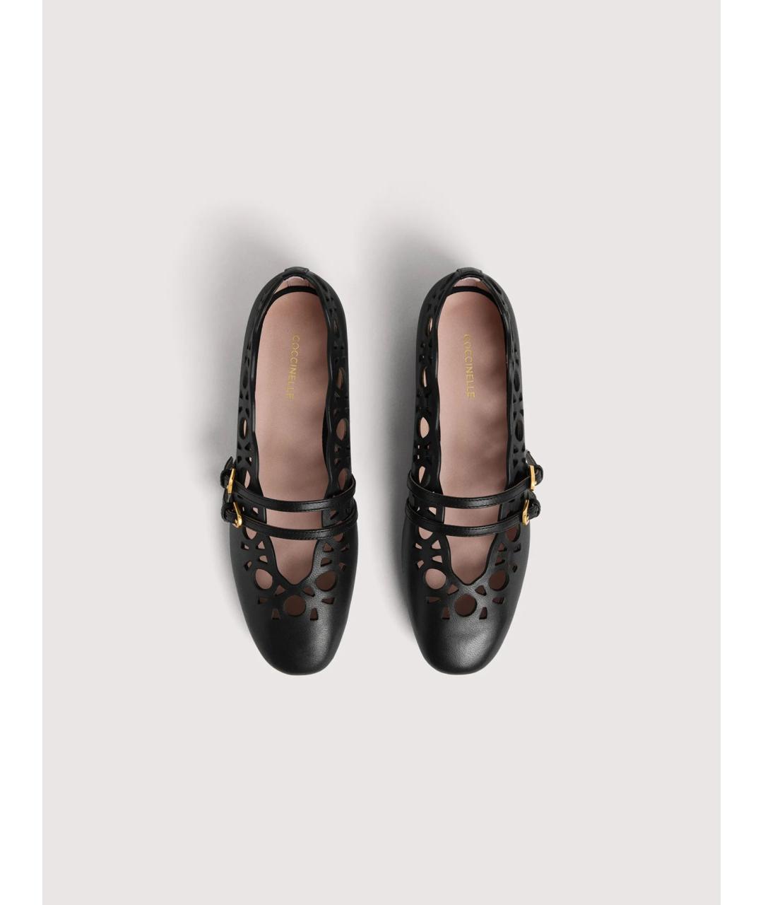 COCCINELLE Черные кожаные балетки, фото 4
