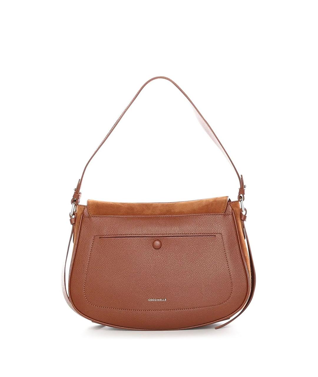 COCCINELLE Коричневая кожаная сумка через плечо, фото 3