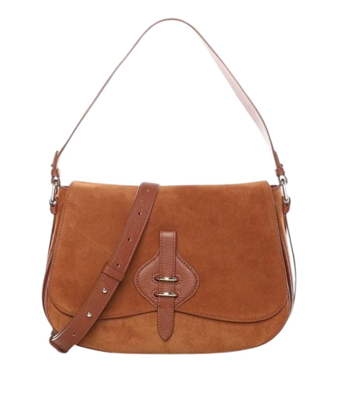 COCCINELLE Коричневая кожаная сумка через плечо, фото 1