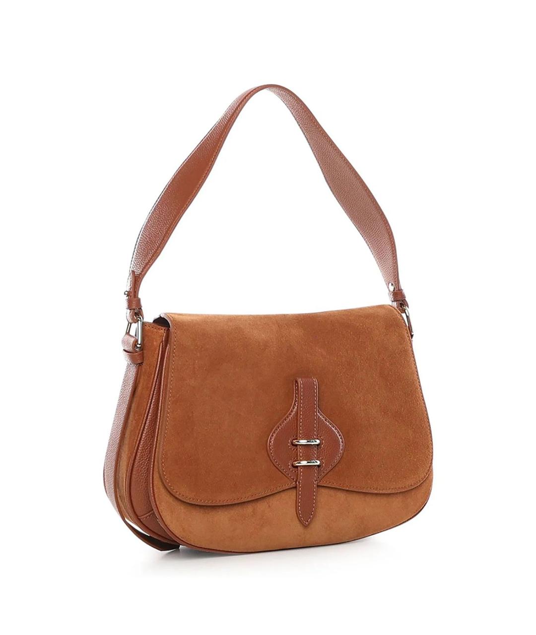 COCCINELLE Коричневая кожаная сумка через плечо, фото 2