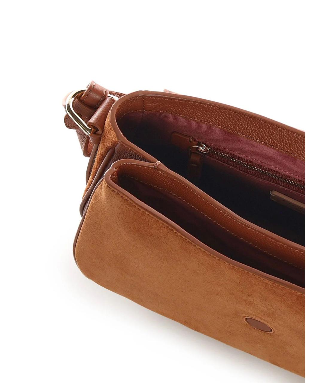 COCCINELLE Коричневая кожаная сумка через плечо, фото 4