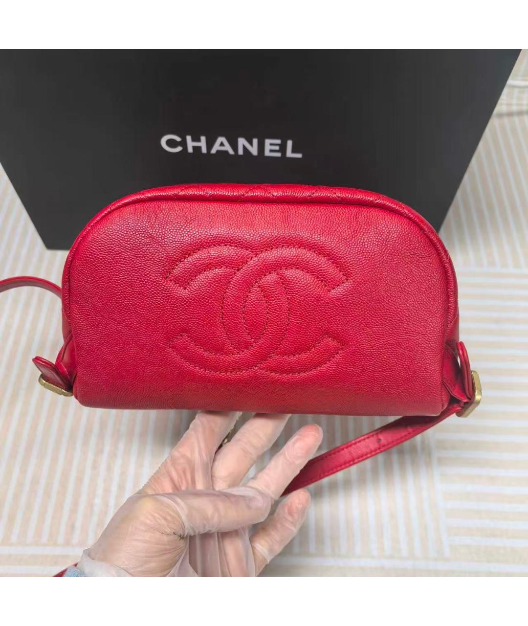 CHANEL Красный кожаный рюкзак, фото 6