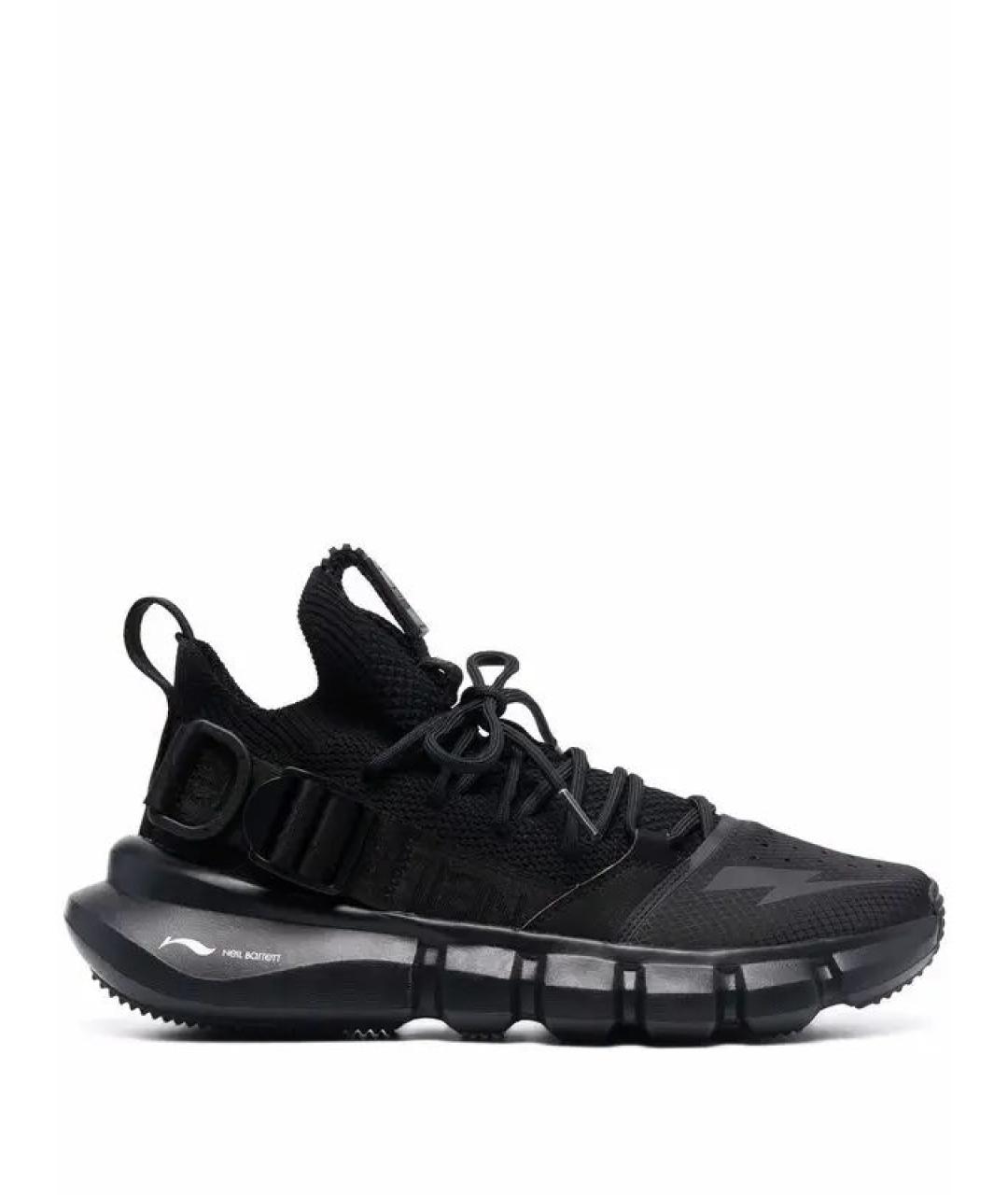 NEIL BARRETT Черные синтетические низкие кроссовки / кеды, фото 9