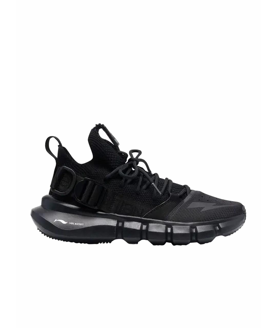 NEIL BARRETT Черные синтетические низкие кроссовки / кеды, фото 1