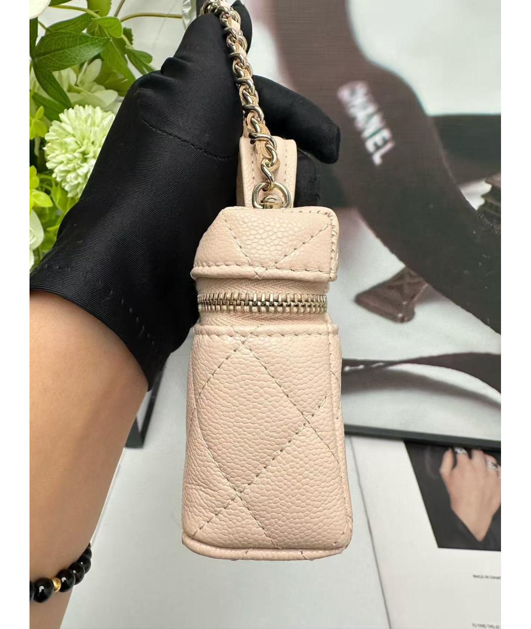 CHANEL Розовая кожаная сумка через плечо, фото 4