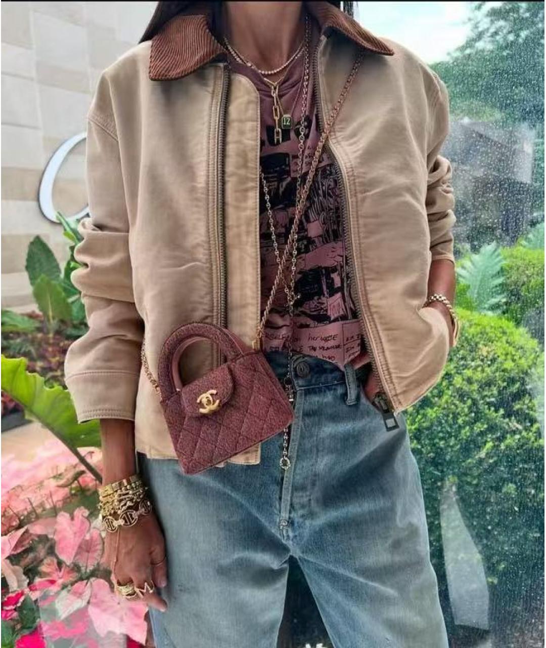 CHANEL Коричневая сумка с короткими ручками, фото 7