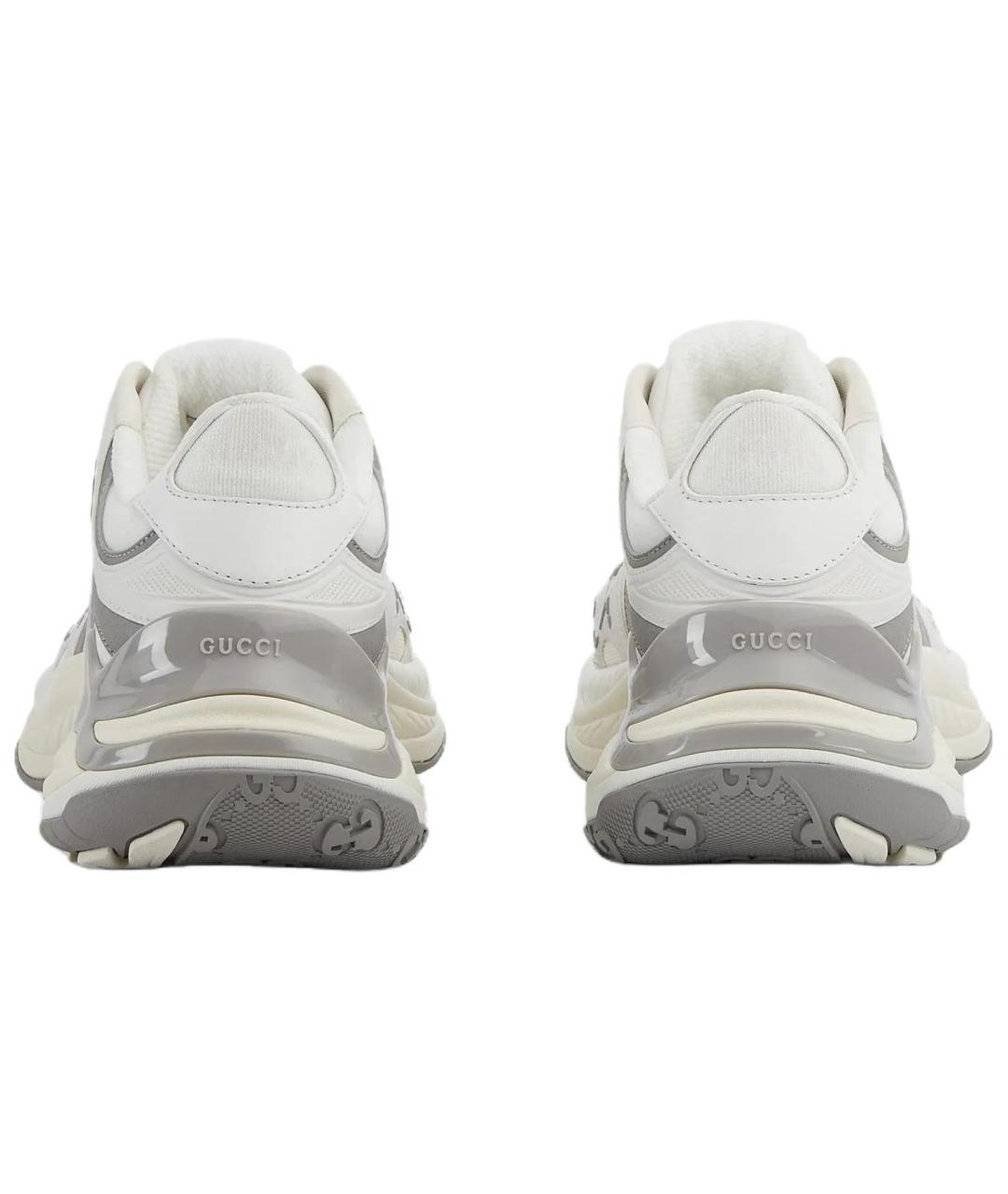 GUCCI Серые кожаные кроссовки, фото 4