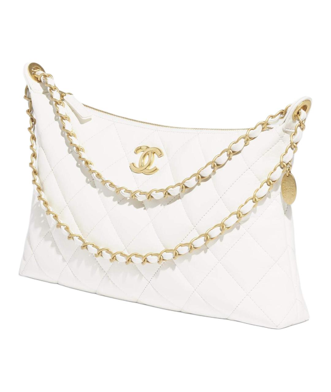 CHANEL Белая кожаная сумка через плечо, фото 2
