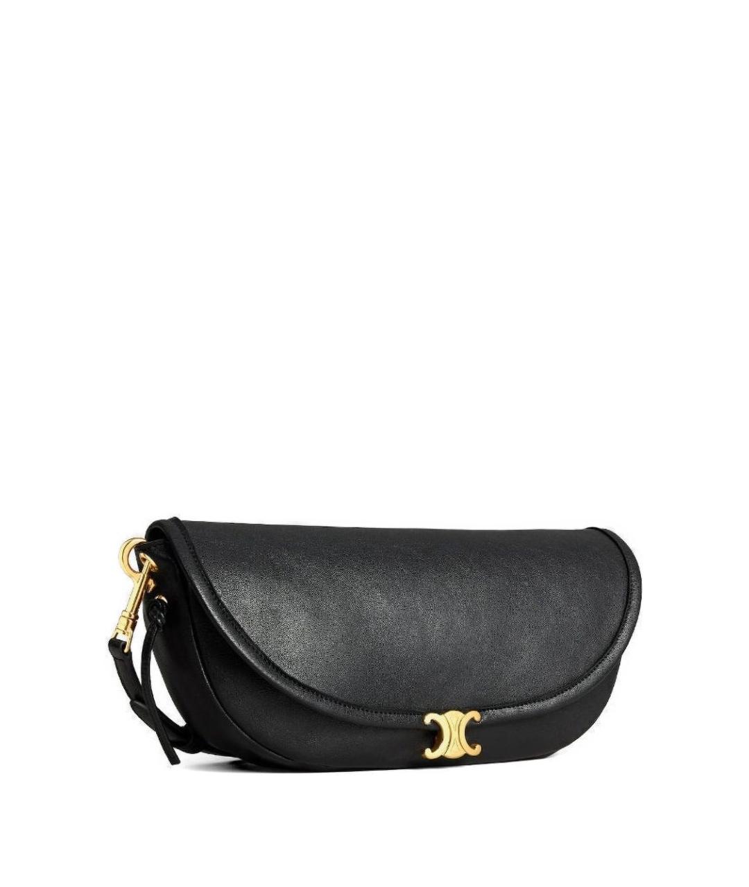 CELINE Черная кожаная сумка через плечо, фото 2