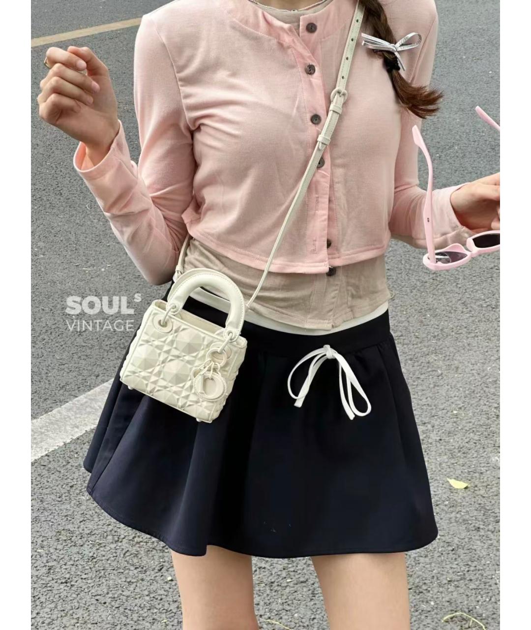 CHRISTIAN DIOR Белая кожаная сумка с короткими ручками, фото 8