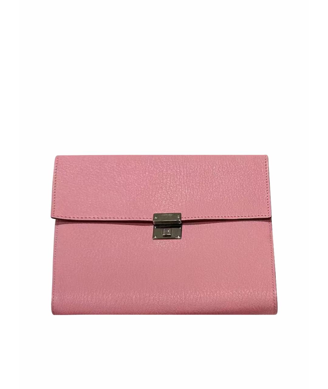 HERMES Розовая кожаная сумка через плечо, фото 1