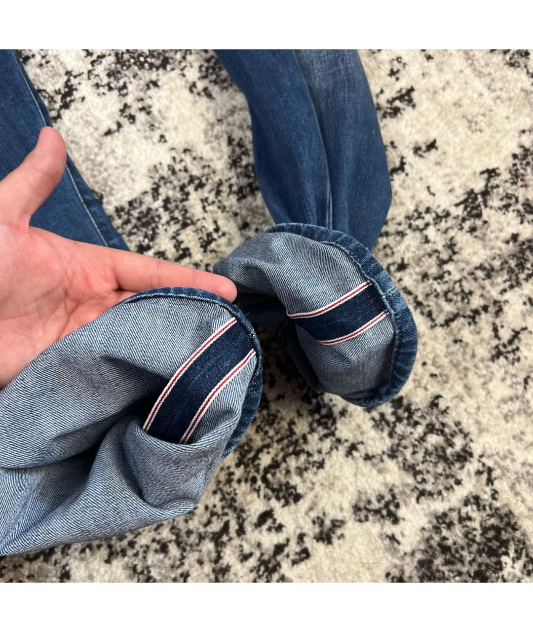 CANALI Голубые хлопковые прямые джинсы, фото 6