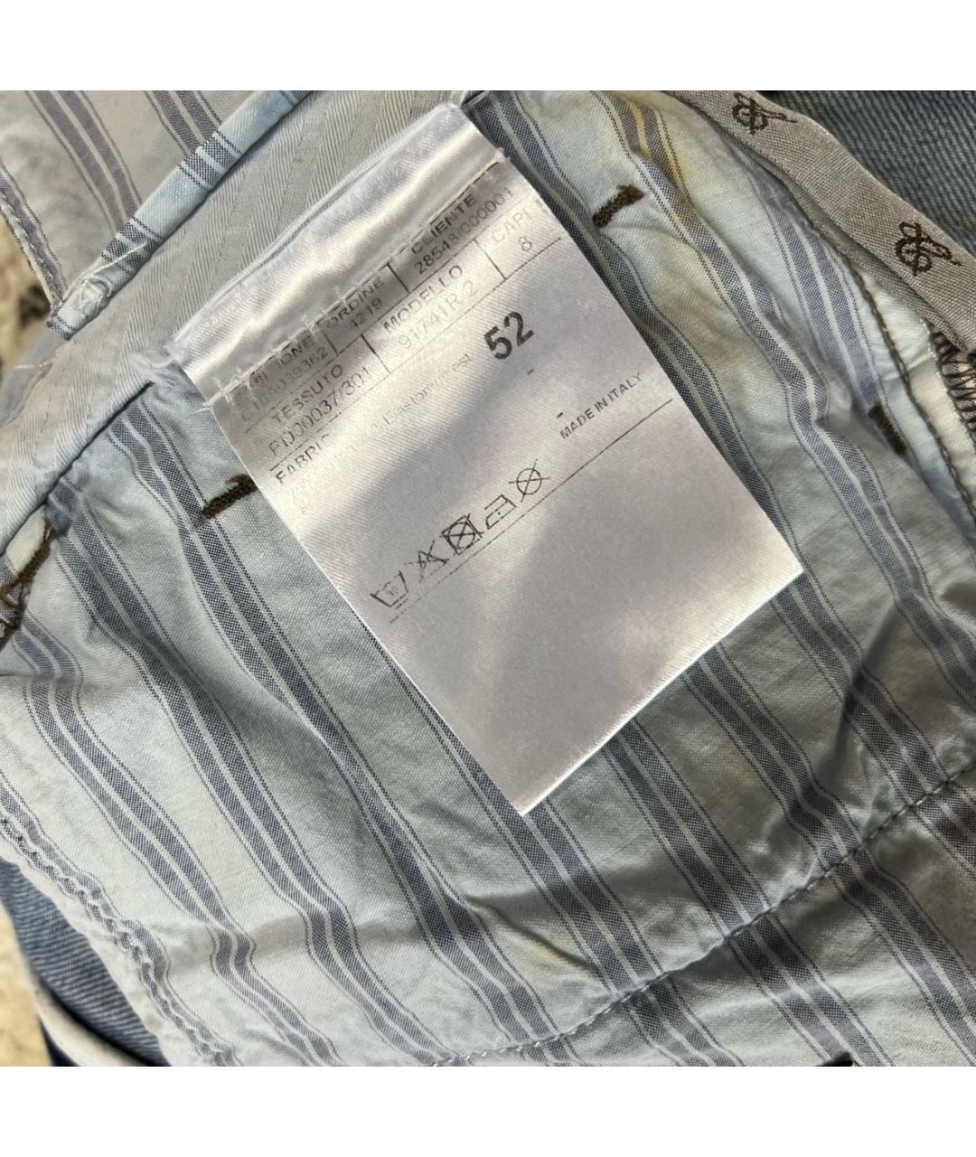 CANALI Голубые хлопковые прямые джинсы, фото 7