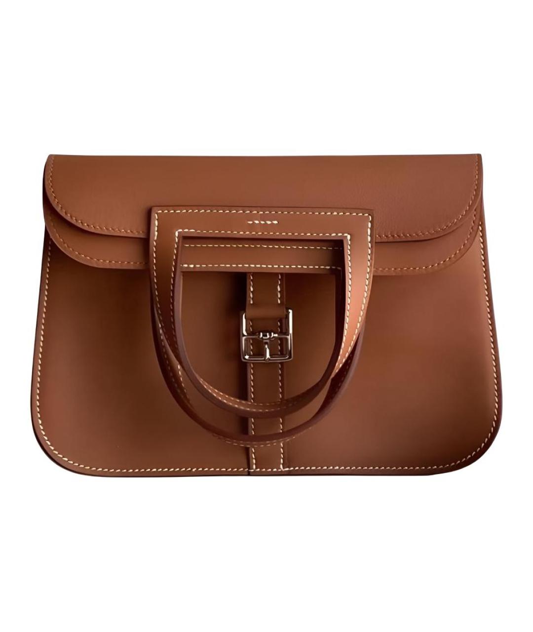 HERMES Коричневая кожаная сумка через плечо, фото 1