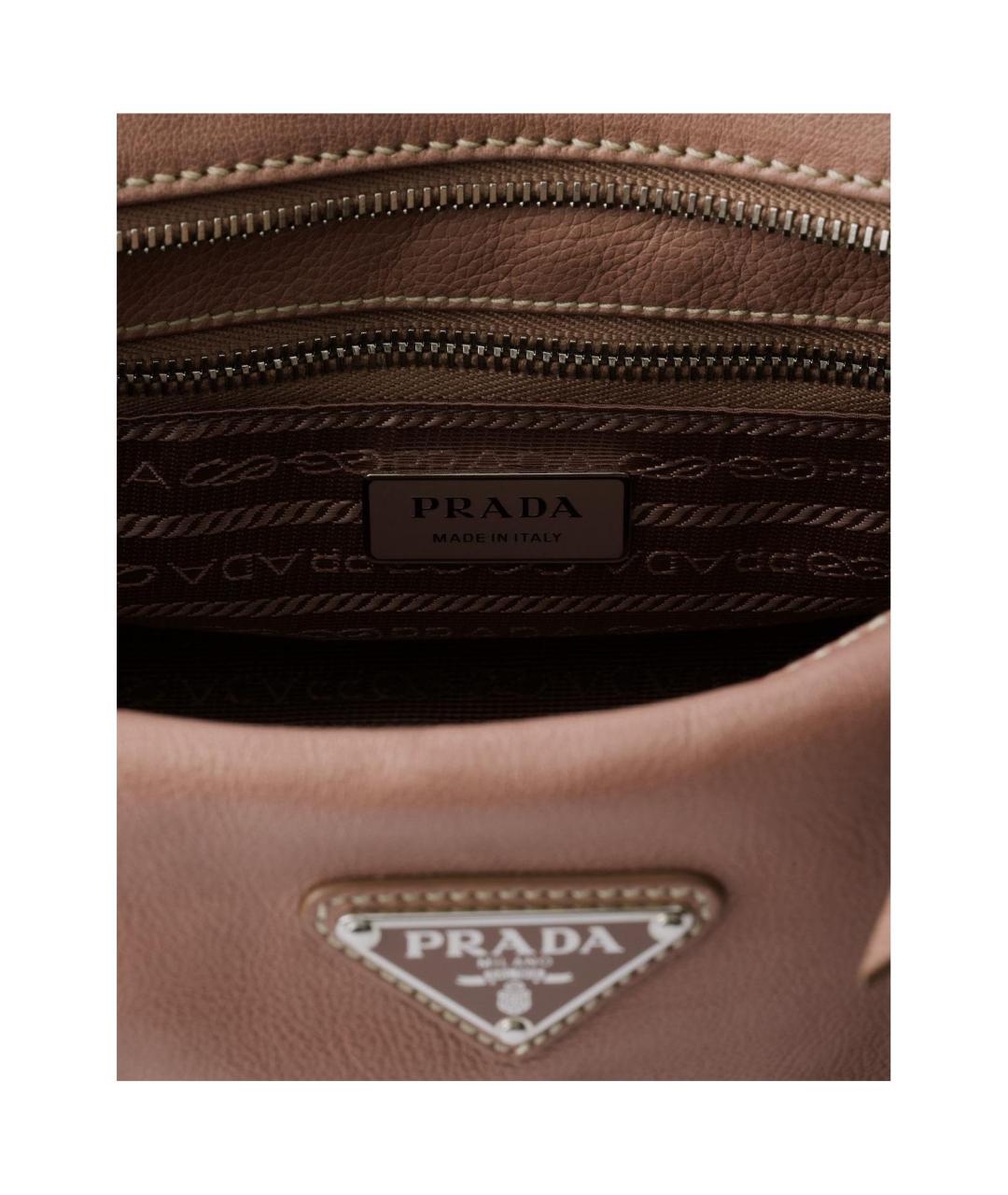 PRADA Коричневая кожаная сумка через плечо, фото 4