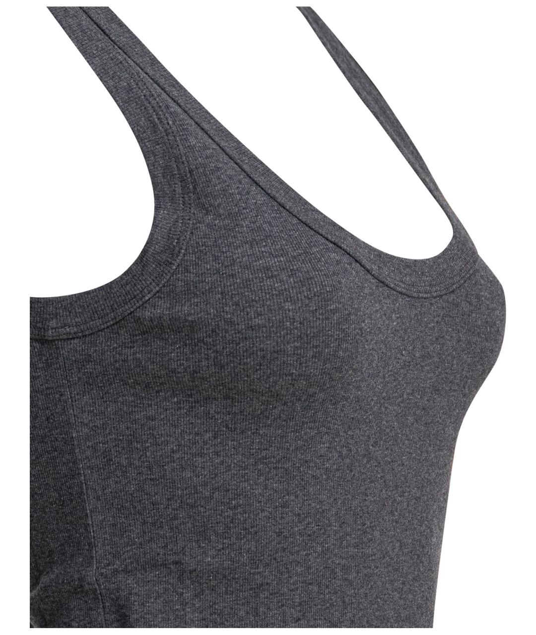 BRUNELLO CUCINELLI Серая хлопковая майка, фото 2