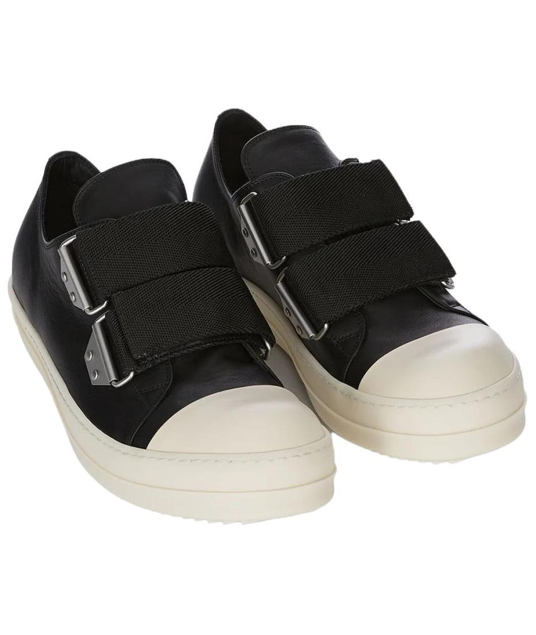 RICK OWENS Черные кожаные кроссовки, фото 3