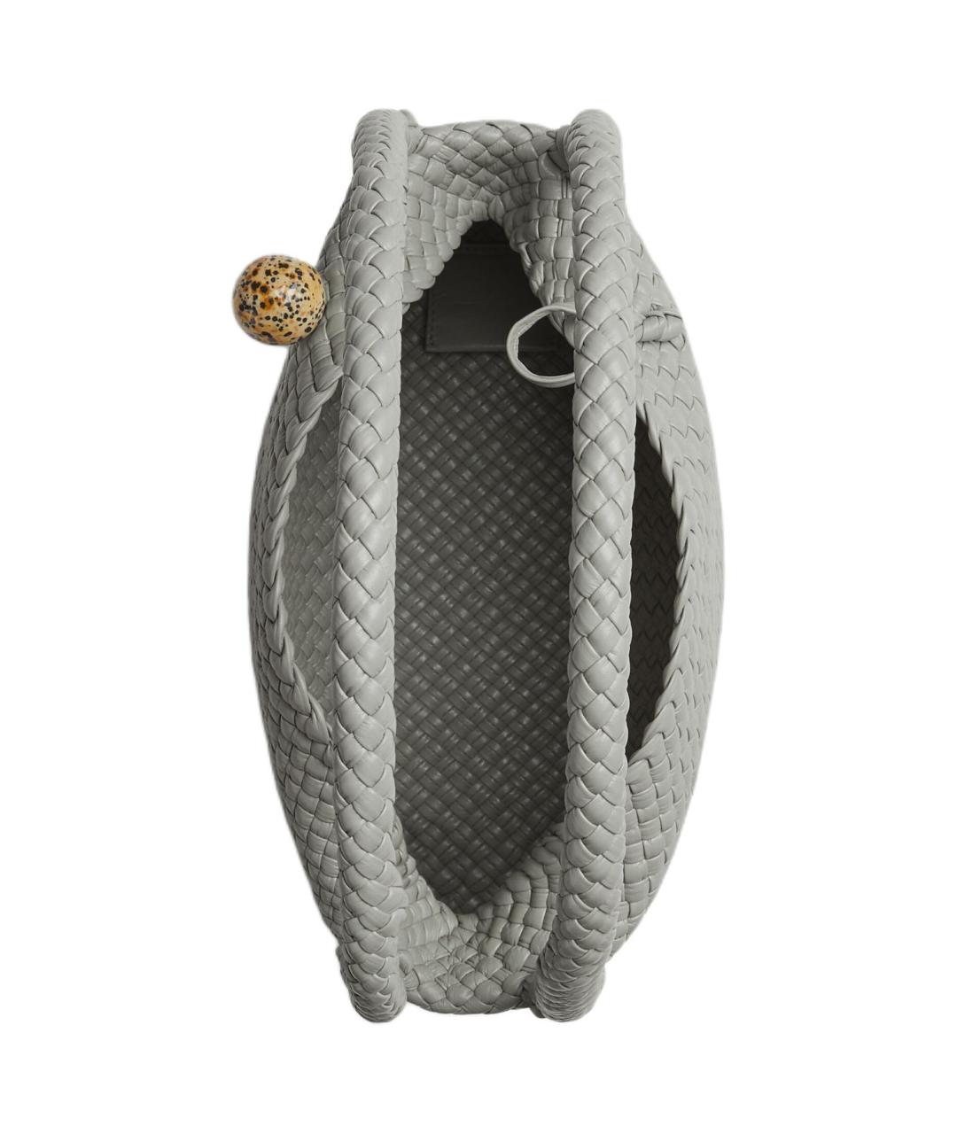 BOTTEGA VENETA Серая кожаная сумка через плечо, фото 4
