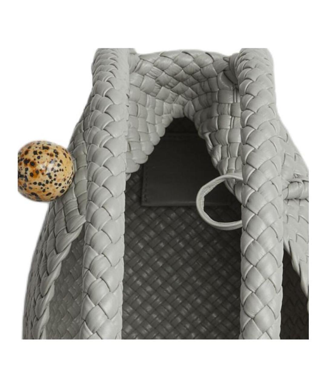 BOTTEGA VENETA Серая кожаная сумка через плечо, фото 5