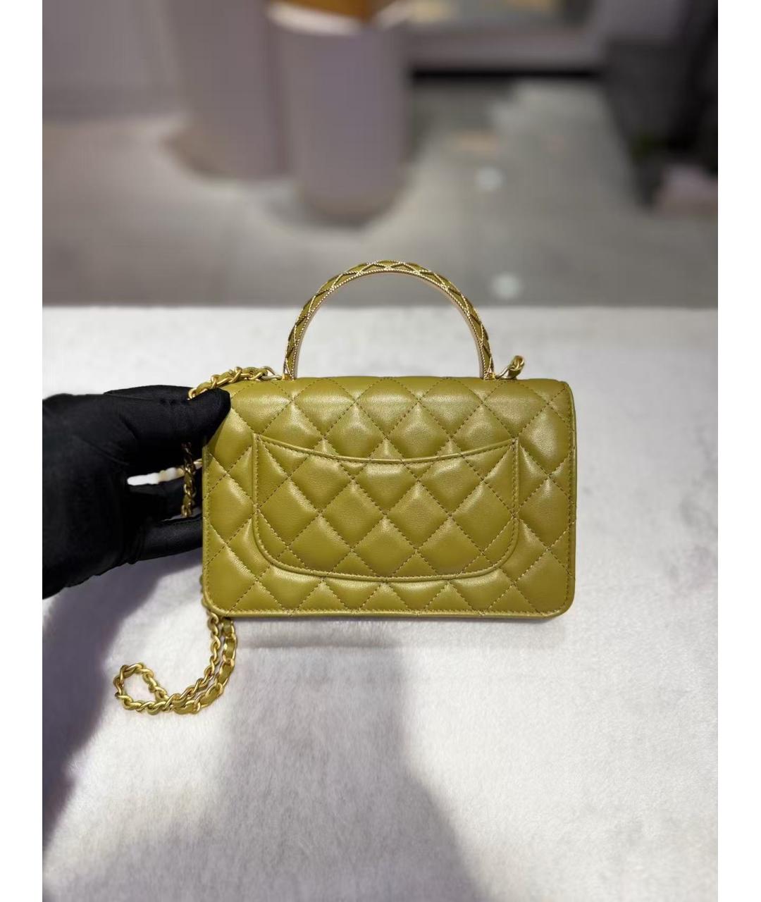 CHANEL Зеленая кожаная сумка через плечо, фото 2